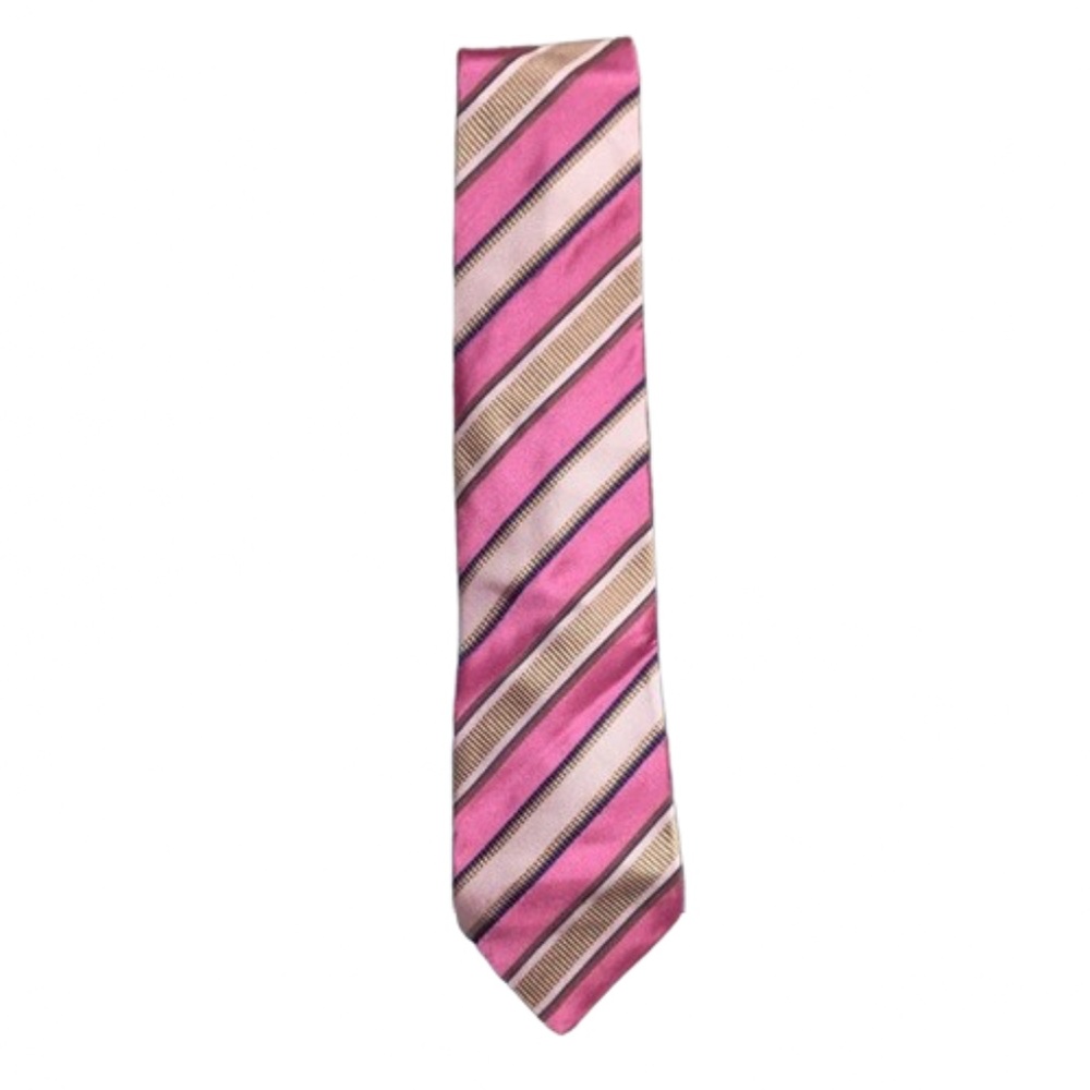 PROFUOMO SKY BLUE PINK Silk Necktie Italy perfect for Breast Cancer Awareness